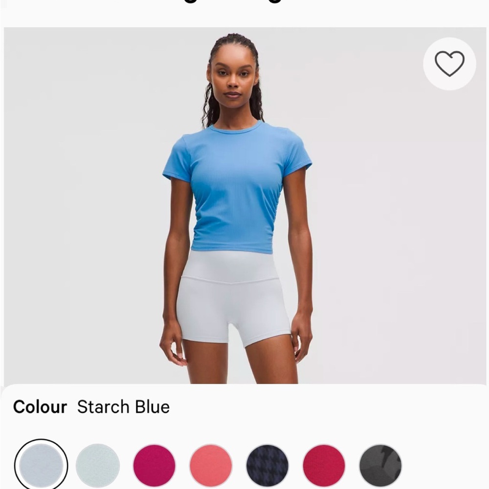 Lululemon Athletica Blue Fitted Short Sleeve T-Shirt